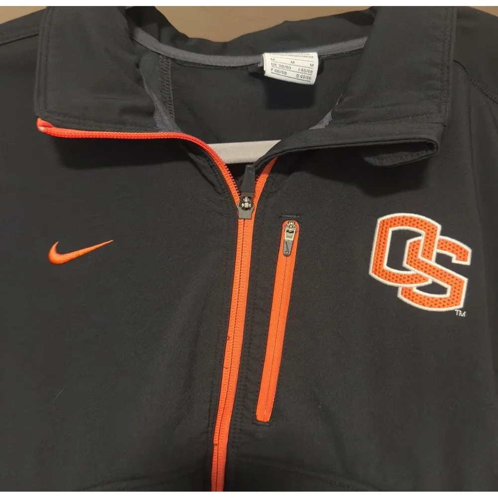 Nike Oregon‎ State Beavers Full Zip Jacket Men's Medium Black Orange Athletic